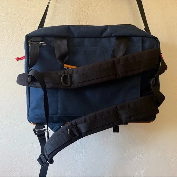 Topo Designs Commuter Briefcase - Navy/Brown Leather - Picture 6 of 10